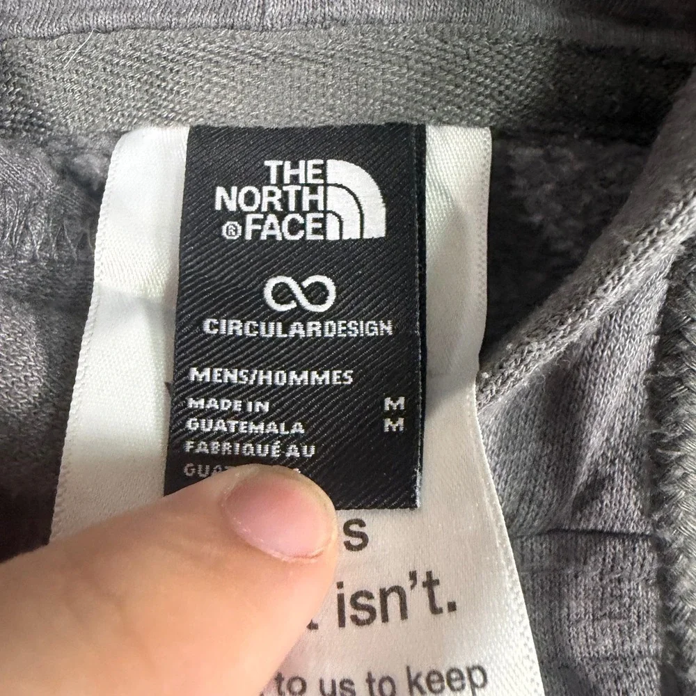 The North Face Mens Grey Circular Design Graphic Logo Pullover Hoodie Size M